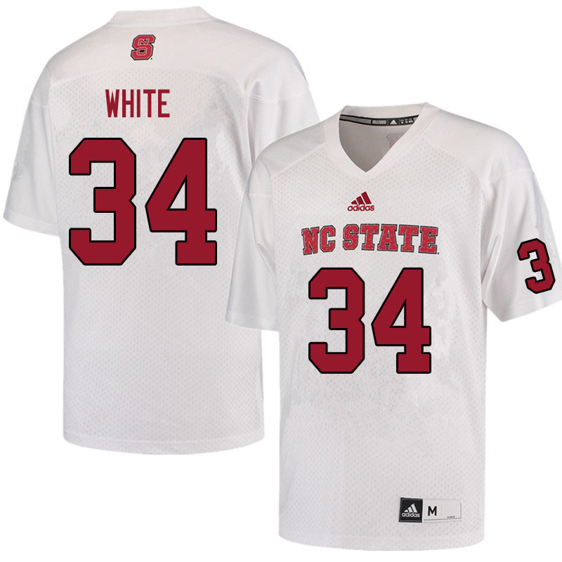 Men #34 Aydan White NC State Wolfpack College Football Jerseys Sale-White